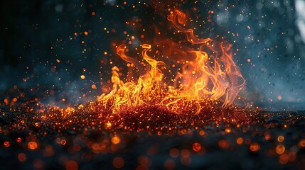 Fototapeta na wymiar Vibrant fire texture background with intense flames. Fiery backdrop for dynamic designs.