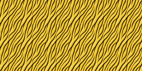 Yellow Background With Wavy Lines