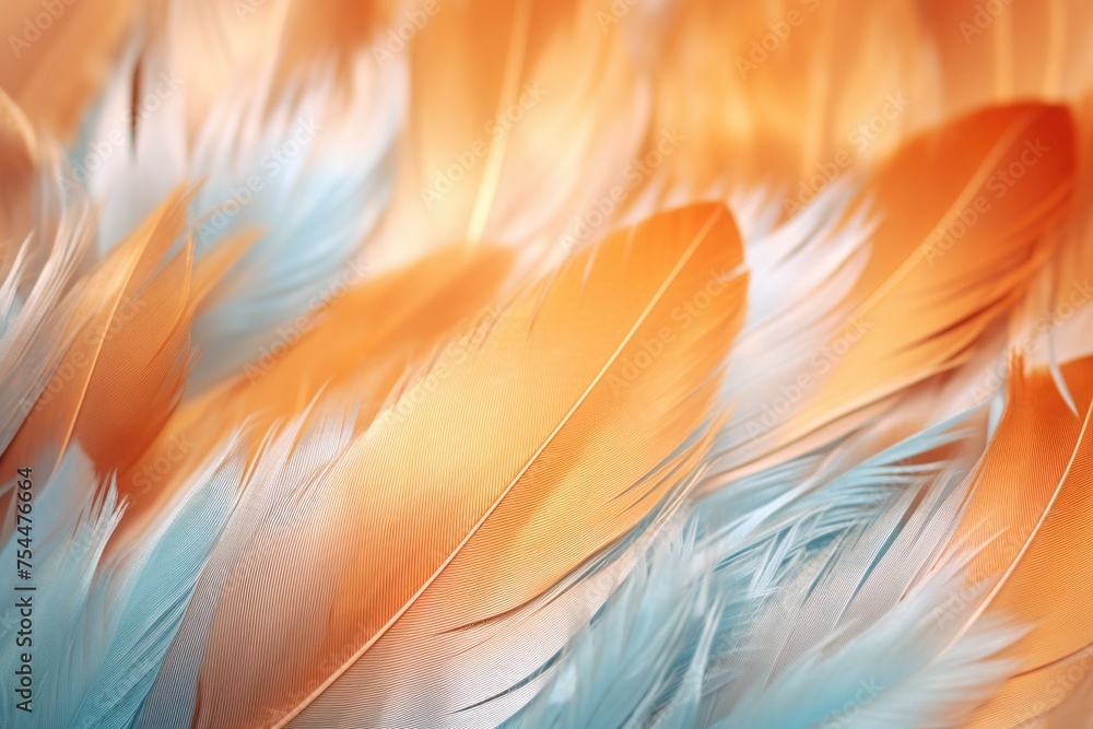 Poster a close-up shot of a bunch of feathers. ideal for artistic projects