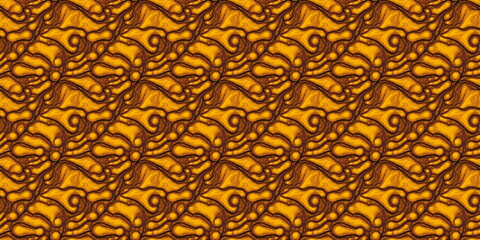 Yellow and Brown Wavy Pattern Background