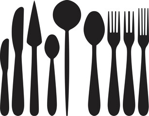 vector knives, spoons and forks. kitchen cutlery