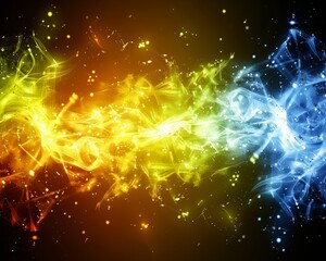 Obraz premium Abstract Interplay of Colorful Smoke and Light Creating a Vibrant Energy Flow Perfect for Dynamic Backgrounds