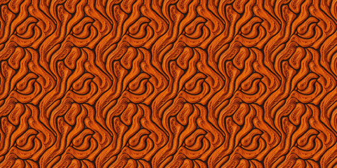 Orange Background With Wavy Lines