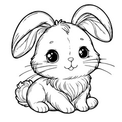 Easter bunny coloring page for holiday