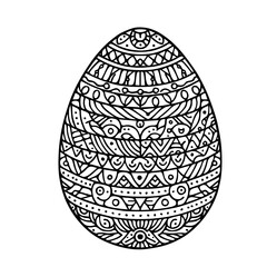 Easter egg coloring page with intricate patterns.