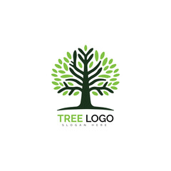 Green tree logo with rounded leaves design