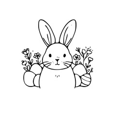 Easter bunny coloring page for holiday