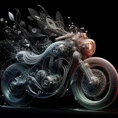 Crédence de cuisine en verre imprimé Scooter Motorcycle photo realistic render with renaissance style