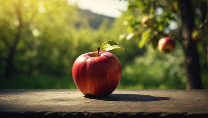 Roter Apfel nach der Ernte