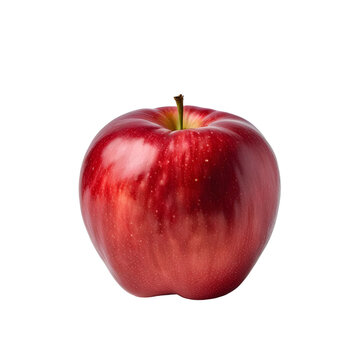 Red apple on transparent background.
