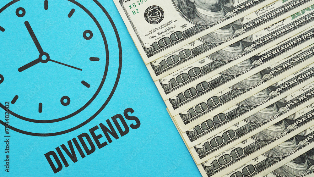 Poster dividends are shown using the text and photo of dollars