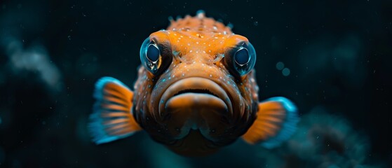  a close up of a fish's face with it's eyes wide open and it's mouth wide open.