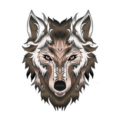 The elegant wolf head icon template is suitable for use as logos for sports, esports or hobby communities and organizations