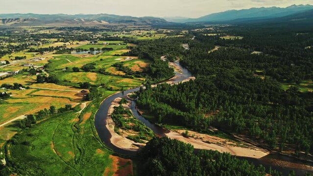 Bitterroot River and Mountains in Montana