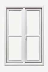 A white window with two panes of glass. Suitable for architectural and interior design projects