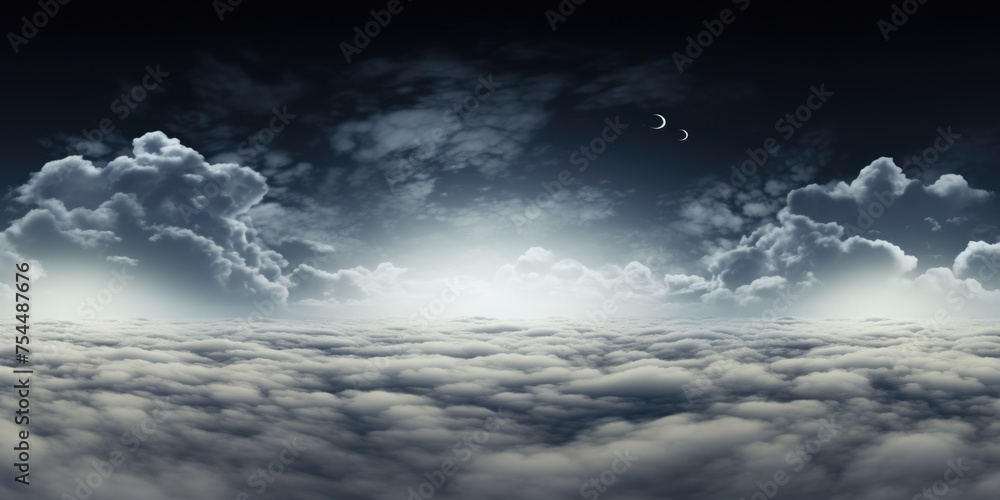 Aufkleber beautiful view of the moon and clouds in the sky. perfect for celestial and nature themes