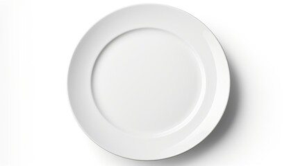 A simple white plate on a clean surface. Perfect for food or kitchen concepts