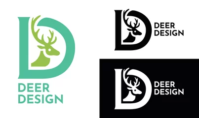 Zelfklevend Fotobehang Deer Head Vector Logo Icon © Altaf