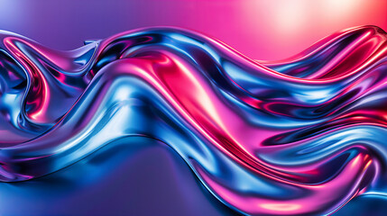 Smooth Liquid Texture in Blue and Purple, Vibrant and Holographic Design, Luxurious Abstract Art...