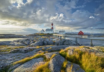 Selbstklebende Fototapete Nordeuropa Tranoy Leuchtturm, Hamaroy, Ofoten, Nordland, Norwegen