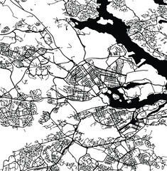 Silhouette map of Vasastan Sweden