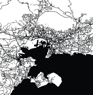 Silhouette map of Toulon France