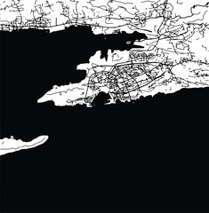 Silhouette map of Split Croatia