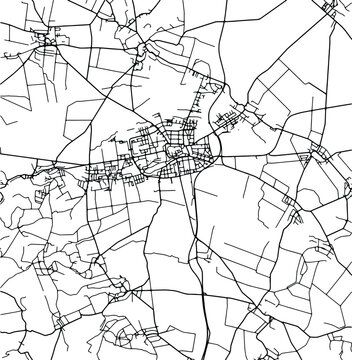 Silhouette map of Prostejov Czech Republic