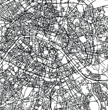 Silhouette map of Paris France