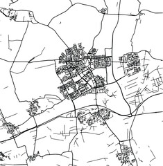 Naklejka premium Silhouette map of Oss Netherlands