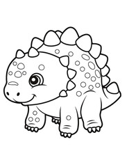 coloring page for children cute dinosaur