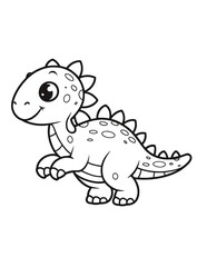 coloring page for children cute dinosaur