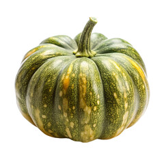 Green pumpkin isolated on transparent background. Clipping path included.