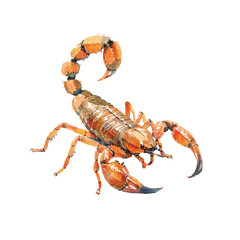 cute scorpion vector illustration in watercolour style
