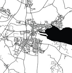 Obraz premium Silhouette map of Horsens Denmark