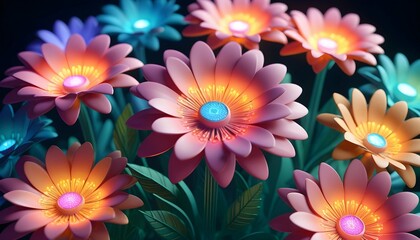 Obraz premium Colorful flowers macro close-up