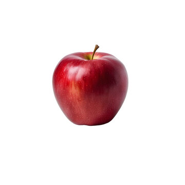Red apple on transparent background.
