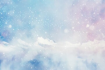 Fototapeta premium The soft hues of a watercolor background lend a sense of lightness and airiness to the image, creating an atmosphere of unique beauty and mystery