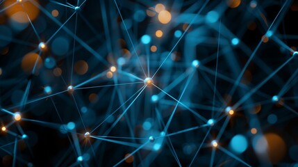 a blue abstract background with lines and dots