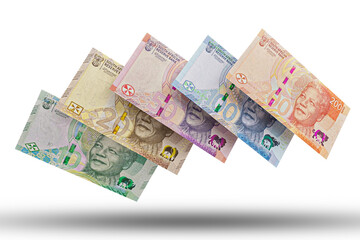 3D rendering of Stacks of South Africa Money Rand Banknotes