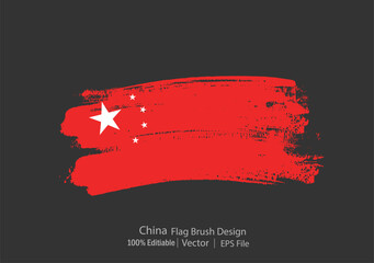 China Flag Brush Design Vector New