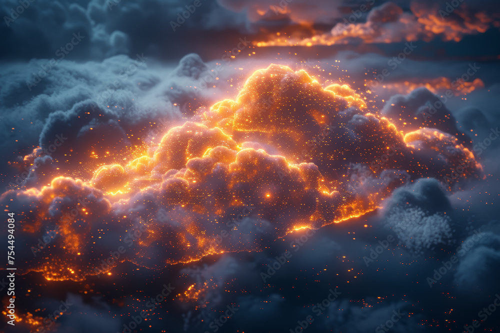 Poster a cloud-based storage solution ensuring smart accessibility to data from anywhere in the world. conc