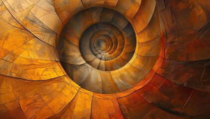 A spiral shaped object with a brown and orange color scheme