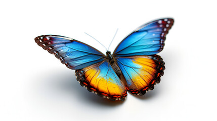 Fototapeta premium A stunning, isolated beautiful butterfly on a white background, crafted with precision using Generative AI technology.