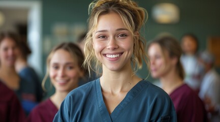 Obraz premium Healthcare Workers in Scrubs Standing Together