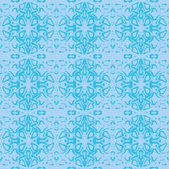Blue and white watercolor ornament painted with watercolor on paper.