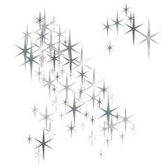  Gold glitter dust confetti, magic shining sparkles scatter vector. Starry festive decor.