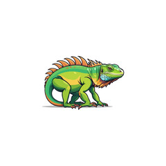 Iguana mascot logo design vector with modern illustration concept style for badge, emblem and t shirt printing. Green iguana illustration. American Iguana vector Logo