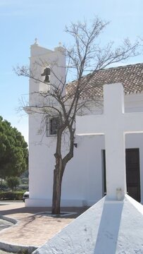 White hermitage typical Andalusian. 4K Vertical