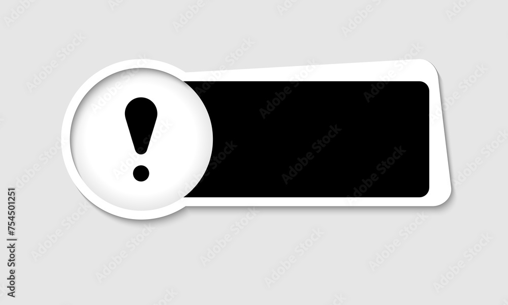 Poster vector text box for insertion text with exclamation mark